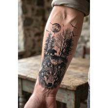 BP Tattoo Kurt Geçici Dövme Gerçek Dövme Görünümlü Kurt Dövmesi