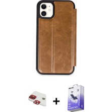 Marsilyan™- iPhone 11 Kılıf Zirve Yansıma Serisi - Siyah Bilvis 5in1 5d Magic Hayalet Cam Ekran Koruyucu + Kırmızı Pers Alüminyum Kamera Lens