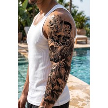 BP Tattoo Kurukafa ve Saat Temalı Geçici Kol Dövmesi Unisex Tattoo