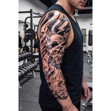 BP Tattoo Kuzgun, Kurukafave Gül Temalı Gotik Geçici Kol Dövmesi