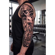 BP Tattoo Mitolojik Tanrı, Kartal ve Klasik Sanat Temalı Epik Geçici Kol Dövmesi