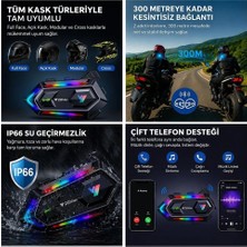Alpotekno BLIC Y20 Max Bluetooth 5.3 Motosiklet Kask Intercom Kulaklık – Su Geçirmez, 25 Saat Kullanım, Telefon & Müzik Destekli