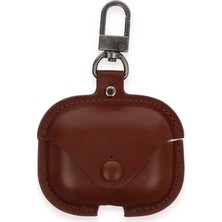 Markaon Üreticiniz Newface Apple Airpods 3 (3.nesil) Çanta Deri Kılıf - Kahverengi YN1348