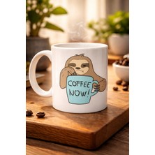 Elif Asya Ceyiz Tekstil Tembel Hayvan Coffee Now Baskılı Porselen Kupa Model 197 – Eğlenceli Kahve Kupası – Ofis ve Ev Kullanımı Için Sevimli Tasarım Kupa Bardak