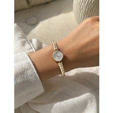 Boris Accessory Kadın Gold Bileklik Saat – Hasır Kordon, Şık&minimal Tasarım