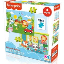 Kaia Life 13406 Ks Fisher-Price Baby Puzzle - Railway & Bedtime / 12+24 Parça Puzzle / +4 Yaş