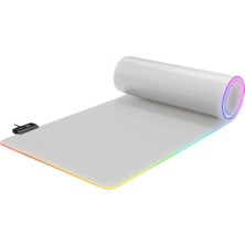Rampage Pulsar Rgb Xl 300*800*3MM Rgb Ledli 80×30 cm Gaming Oyuncu Tam Boy Mouse Pad Kaymaz Masa Matı Gri