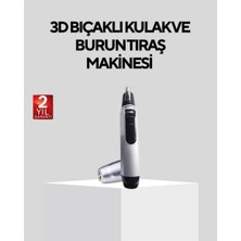 Techora Sale Burun Kulak ve Kaş Tıraş Makinesi 3D Keskin Bıçaklı Pil ile Çalışan