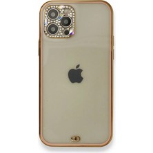 Moresun Buğz Iphone 12 Pro Kılıf Liva Taşlı Silikon - Pembe