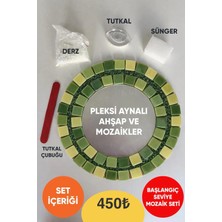 Karsan Mozaik 28X28CM Yuvarlak Pleksi Aynalı Yetişkin Mozaik Set (Başlangıç Seviye) Yeşil Tonlar