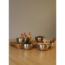 Mutsan 6'lı 18/10 Paslanmaz Çelik Çerezlik Seti | Çok Amaçlı Atıştırmalık Sunum Kasesi No.1 | Tatlı Meze Kahvaltılık Sunum Kabı | Ø 8 cm