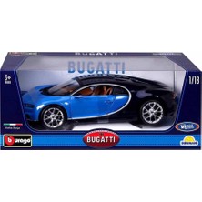 Senka Mey Ithalat® 1011040 1:18 Bugatti Chiron Model Mavi Araba -