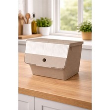 Kazen Home Bej 2'li 33 Lt Modubox  Kapaklı Saklama Kabı & Patates Soğan Kovası & Erzak Kutusu