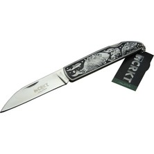 Moresun Buğz Cr 0102 Kamp Çakı 20 cm - Balık Desenli Metal Sap, Kılıflı, Kutulu