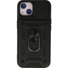 Moresun Buğz Iphone 13 Kılıf Pars Lens Yüzüklü Silikon - Siyah