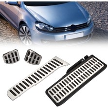 Ugrx Vw Golf 5 6 Jetta Mk5 Mk6 Passat B6 B7 Scirocco Skoda Octavia Uyumlu Geçme Manuel Pedal Seti 4 Parça Siyah Krom