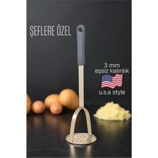 Senka Mey Ithalat® Patates Ezici 3 mm Kalınlık 304 Paslanmaz Çelik Havuç Muz Avokado Ezici 722003