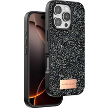 Moresun Buğz Onegif  Iphone 16 Pro Bright Simli Kapak - Siyah