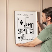Pegziz Iskambil Kağıdı Patent Çizim Posteri Çerçeveli Tablo