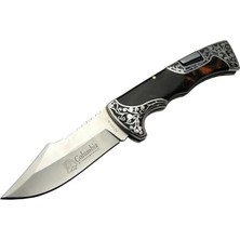 Moresun Buğz A3157B Kahverengi Av / Kamp Çakı 23 cm - Sedef Işlemeli Saplı,