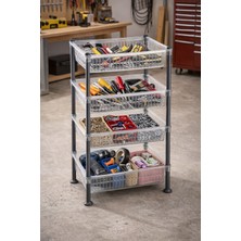 Kazen Home Kazen 4 Katlı Plastik Raf – Çok Amaçlı Organizer Mutfak Banyo /şeffaf