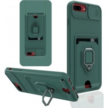 Moresun Buğz Iphone 7 Plus Kılıf Zuma Kartvizitli Yüzüklü Silikon - Yeşil