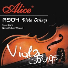 Alice A904 Viyola Tel Seti (Takım Tel) | Gümüş Sarım, Çelik Çekirdek, Dayanıklı Yapı ve Sıcak Ton