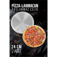 Senka Mey Ithalat® Lahmacun Pizza Pide Pişirme Tepsisi 24 cm 2 Li Set 721567