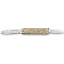 Moresun Buğz 61804 Pirinç Işlemeli Sürmene Çakısı 5,5 / 3,5 cm - Çift Bıçaklı