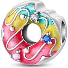 Fubena Renkli Isırılmış Donut Charm