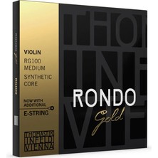 Thomastik Infeld Thomastik RG100 Rondo Gold 4/4 Medium Set Keman Teli | Altın Kaplama Detaylar, Sıcak ve Pürüzsüz Ses Geçişleri, Premium Seri