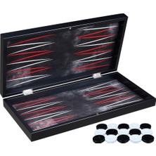 Moresun Buğz Siyah Deri Kaplamalı Özel Tasarım Tavla Seti