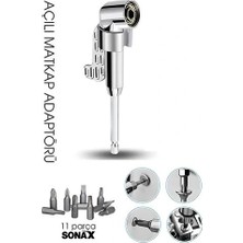 Senka Mey Ithalat® 105° Açılı Matkap Adaptörü Seti – 1/4” Hex Şaftlı, 11 Parça Çok Fonksiyonlu Vidalama U