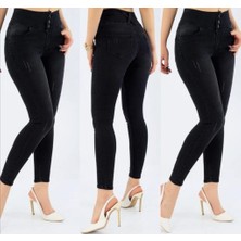 Deridün Yıldız Shoes Yüksek Bel Likralı Kot Pantolon