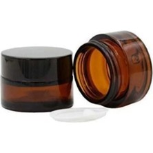 Makrobay 3 Adet Amber Kahverengi 50ML Cam Krem Kavanoz Kapaklı