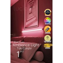 Luciole Çok Renkli LED Abajur Yapışkanlı 1 Metre Her Alana Uygun Uzaktan Kumandalı Cpink1