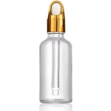 Makrobay 50ML Çiçek Model Kapaklı Şeffaf Cam Şişe 10 Adet