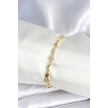 Kuşkaya Ticaret Pirinç Gold Renk Kadın Manifest Bileklik