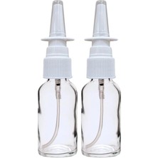 Makrobay 30 ml Burun Sprey Başlıklı Şeffaf Boş Cam Şişe 2 Adet