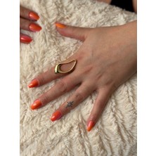 Gmn Collection Asimetrik Kesim Gold Altın Kaplama Yüzük