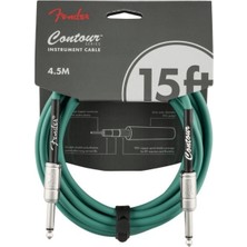 Fender 0990571046 Contour Serisi Enstrüman Kablosu (4.5m) | Sherwood Green, Örgülü Esnek Yapı, Karmaşayı Önleyen Tasarım, Sahne ve Stüdyo Kullanımı