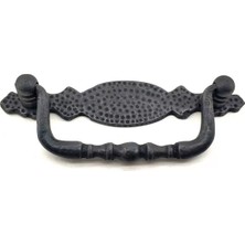 Kanonik Education Antika Tarz Dekoratif Pirinç Dövme Sallantı Kapı Kulbu - 43X118 Mm, Oksit