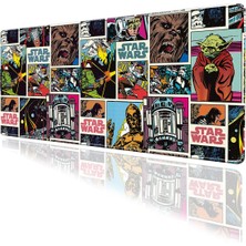 İyi Fikirler Star Wars Temalı Large Gaming Mouse Pad 70X30 cm Kaymaz Taban Dikişli Kenar Masa Matı