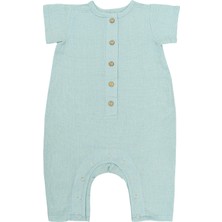 Merli Rose Şile Bezi Düğmeli Kısa Tulum