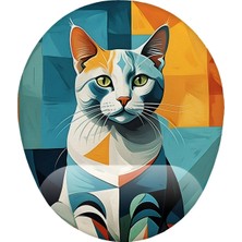 Hamiki Renkli Kedi Tasarım Bilek Destekli Mouse Pad