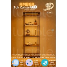Luciole LED Bar Aydınlatma Seti 4’lü 35CM Amber Işık Şeffaf Kablo Tak Çalıştır Anahtarlı