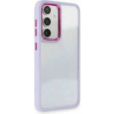 CepStok Samsung Galaxy A35 Kılıf Şeffaf Kenarları Renkli Kamera Detaylı Sert Silikon Kapak