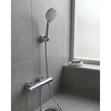 Kanonik Education Krem Duş Başlığı Seti 4 Kademeli El Duşu Spiral Hortumlu Banyo Seti