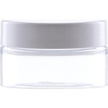 Makrobay 10'lu 50 ml Şeffaf Pet Plastik Kavanoz Seti – Beyaz Kapaklı, Boş Krem Kutusu, Kozmetik ve Gıda Için