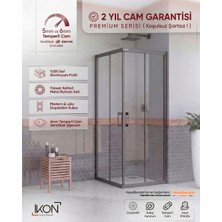 İkon Duş Sistemleri  Siyah Şeffaf Duş Kabini H:190